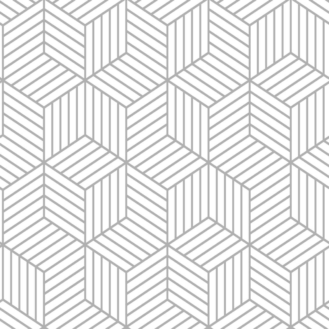 RoomMates Stripped Hexagon Peel & Stick Wallpaper